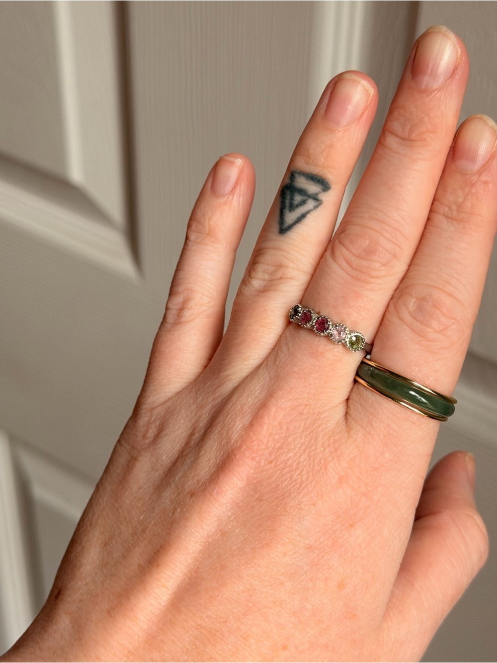 Multicolor Gemstone Stackable Ring - adjustable